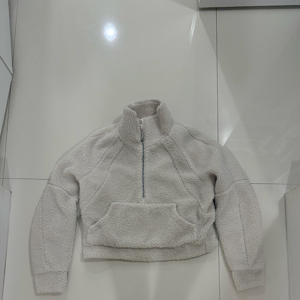 Lululemon Scuba Oversized Fleece Funnel Neck White Opal